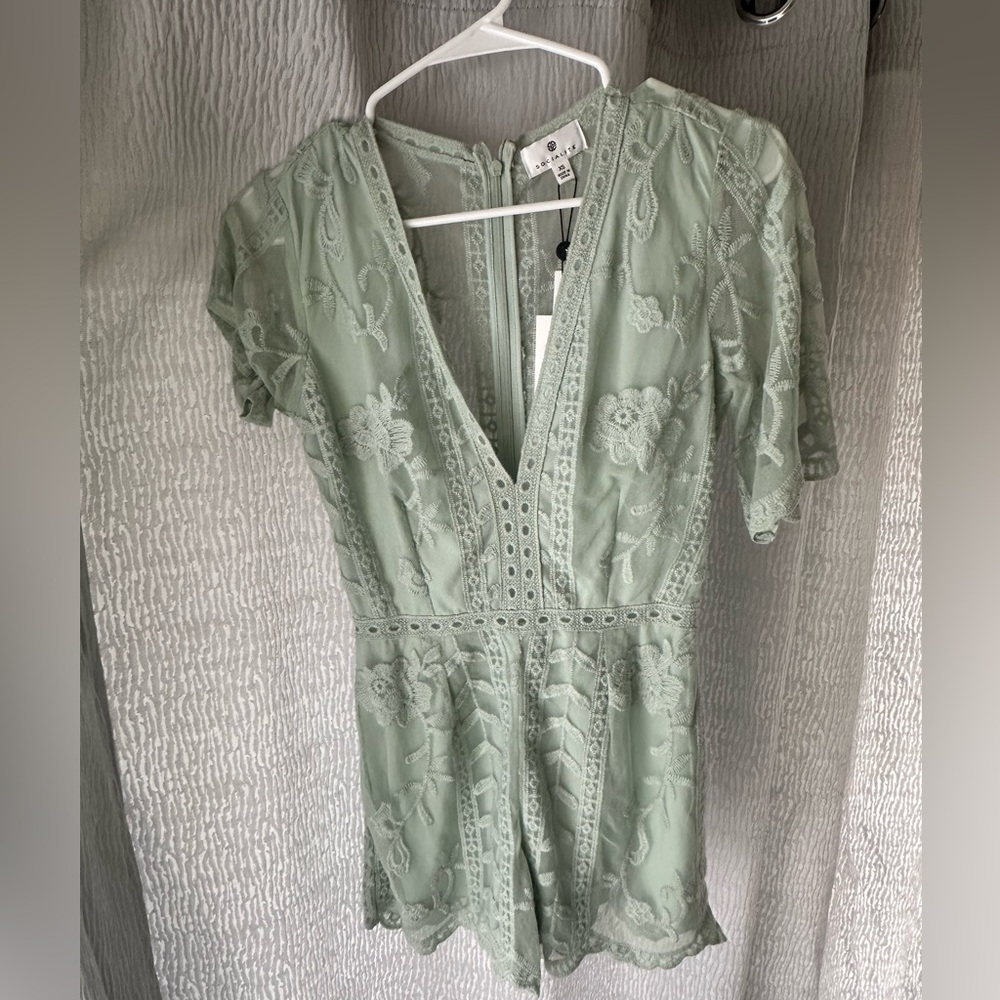 Mint Green Romper Nordstrom Socialite Mini See Through